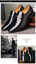 Elegant Breathable Oxford Leather Shoes for Men - Perfect Formal Flats for Office, Weddings, and Daily Wear - Comfortable Slip-On Design with Pointed Toe and Rubber Outsole